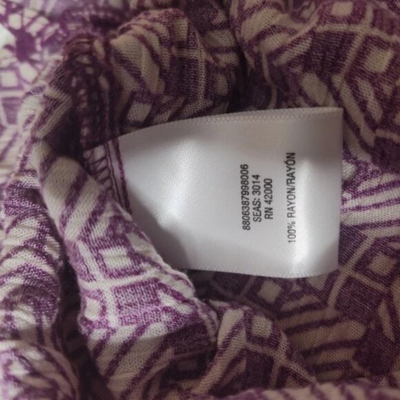 Jaclyn Smith Purple White Sleeveless Top Geometric Pattern Size Medium A(A2-33) - Picture 4 of 8